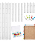 Pro Stained Glass Layout Block System With Sixty Mixed Color Push Pins Tracing Board components including 12 aluminum bars and assorted pins.