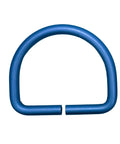 Aluminum BCD D Ring Set Built Tough Corrosion Resistant Non Rust Coated 66mm By 53mm 6mm Thick Secure Dive Gear Attachment For BCD And Weight Belt Blue 2 Pack, close-up view of single blue D-ring.