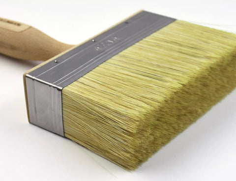 5.5 Inch Limewash Deck Brush With Wood Handle Large Paint Applicator for walls, wood fences, and floors staining and painting