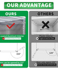 Comparison of Top Notch Commercial Reach In Upright Freezer 49 Cubic Feet features showing aluminum vs plastic interiors.