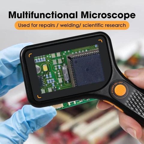 Handheld Digital Microscope 500x With 3.0 Inch LCD Screen Autofocus And 8 LED Lights No External Monitor Needed 8GB TF Card Included For Photo And Video USB Microscope For Windows And Mac Recording And Transmission on circuit board