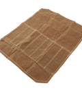 Khaki Waxed Canvas Go-To Chef Knife Roll Bag for Camping and Travel with Secure Slots, Water Resistant and Durable Material