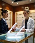 Two Piece White Pupil Distance Ruler For Eye Care And Prescription Eyeglasses PD Meter With Monocular And Binocular Measurement Options And Easy Read Scale Super Handy For Quick Accurate Fit, white plastic PD rulers in optical shop