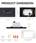 Dimensions and components of 12V Low Voltage Indoor Outdoor Smart LED Step Lights For Homes And Decks, RGBCW Color Changing Stair Lights