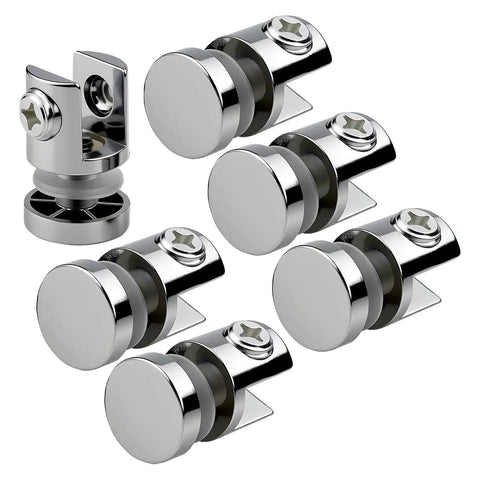 Heavy Duty Metal Glass Clamps Set For Five To Ten Millimeter Panels Rustproof Shelf Brackets For Bathroom And Kitchen