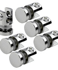 Six Piece Beefy Heavy Duty Metal Glass Clamps And Shelf Brackets For 5 To 10mm Panels Rustproof Bathroom Glass Mounting