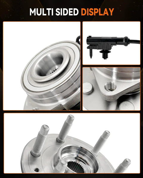 Multi-angle view of Two Pack Front Wheel Bearing Hub Assembly 515096 Compatible With Chevy Avalanche Silverado Suburban Tahoe.