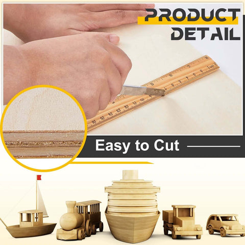 Juexica basswood craft sheets, 12 sheets of 12 x 18 x 1/8 in wood for arts and crafts