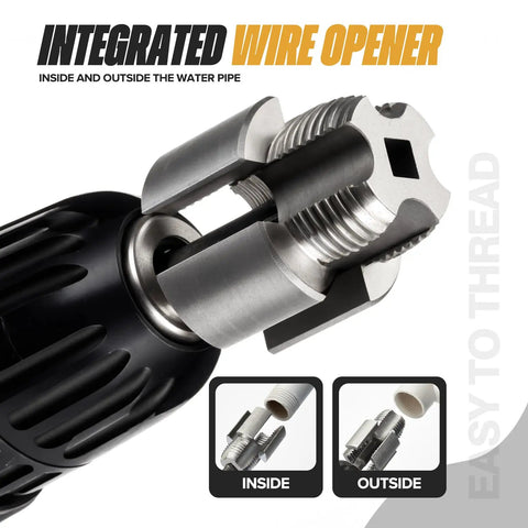 Dual Function Pipe Threading Tool With Integrated Internal And External Threads For PVC And PPR Pipes, close-up view