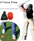 Golf Swing Training Pad Pro Grade Rubber Force Plate For Ground Reaction Drills shown with golfer on grass