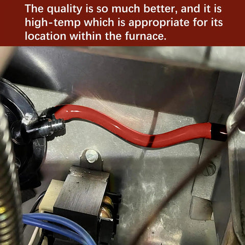 Installed high temperature silicone vacuum tubing hose line three sixteenth inch ID by nineteen inch length in furnace
