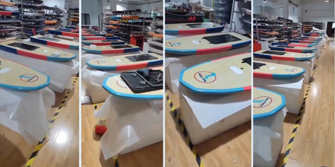 High Power EFoil For Water Sports With 28 Mph Top Speed And 120 Minute Ride Durable Rechargeable Battery Pack Stainless Steel Battery Box Built To Last Plug In And Go on display in showroom
