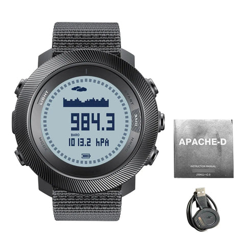 Scuba Diving Computer Watch With 100M Water Resistance LED Backlight And Easy Read Display For Night Dives Built For Swimmers Divers Sailors And Adventurers With Built In Compass Altimeter Barometer Stopwatch Alarm For Surfing Hiking shown with USB cable and manual