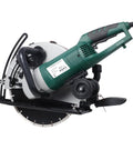 Tough As Nails 14 Inch Wet Or Dry Corded Concrete Saw With 2600 Watt Motor And Steel Frame, side view with cutting blade.