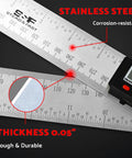 Must Have Digital Angle Finder Tool For Woodworking 7 Inch 200 Mm Stainless Steel With Case close-up view of ruler scale.
