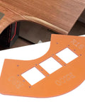 Top Shelf Router Template Kit For Dead Simple Cabinet Corner Cutting And Exact Switch Hole Marking Includes R15 R30 R100 R200 Radius Guides on wood top.
