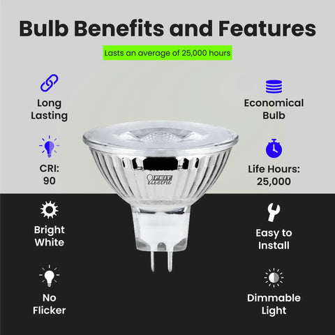 Outdoor LED MR16 Bulbs Six Pack Dimmable 3000K Warm White 20W Equivalent Energy Saving For Track Lighting And Recessed Fixtures