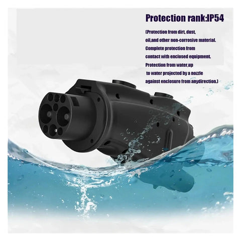 Heavy Duty Ccs2 To Gbt Dc Charging Adapter 200Kw 200A 1000V Ev Power Converter Plug And Play shown in water with IP54 protection features.