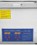 Top Tier Ten Liter Ultrasonic Cleaner With Fast Heat And Digital Timer Pro Grade Forty KHz stainless steel cleaner controls.