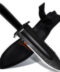Heavy Duty Metal Detecting Shovel With Serrated Blade For Treasure Hunting 12 Inch Manganese Steel Digging Tool with sheath