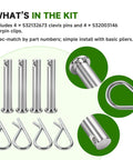 Clevis Pin And Hairpin Clip Kit With Four Pins And Four Clips, Replacement Parts For Tillers Including Husqvarna Poulan Weed Eater Jonsered
