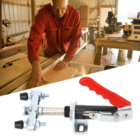 Heavy Duty Push Pull Toggle Clamp For Woodworking Jigs And Welding Fixtures, Adjustable Double Head Clamp With 992.1Lb Clamping Force