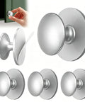 Five Pack Self Adhesive Cabinet Knobs And Drawer Pulls Peel And Stick Stainless Steel No Drill Handles shown in silver finish