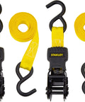 One Inch By Ten Foot Ratchet Tie Down Straps, 500 Pound Safe Working Load, 1,500 Pound Break Strength, 2 Pack, Quick Grab Handle