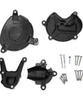 Straight Forward Fiberglass Nylon Engine Cover Set Replacement For Bmw S1000R 2009 To 2016 with black fiberglass parts and screws.