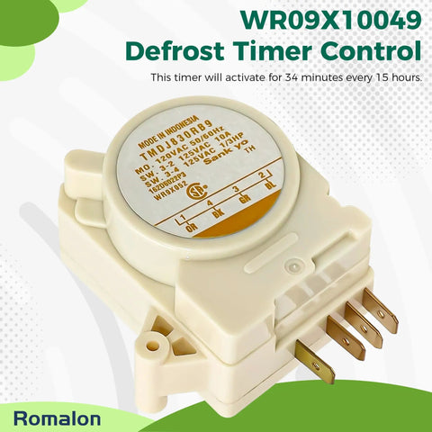 Defrost Timer Replacement Part WR09X10049 For GE Hotpoint Refrigerators Fits WR09X0278 SWR9X412 SWR9X413 SC952