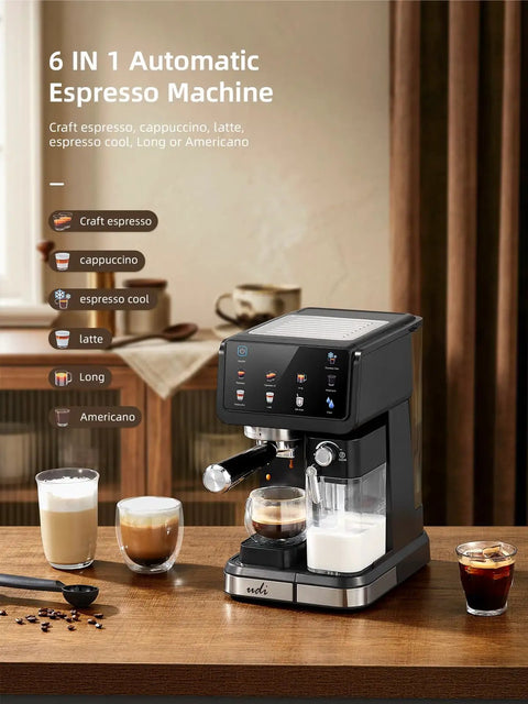 Big Time 20 Bar Espresso Machine And 9 In 1 Coffee Maker With Glowing Led Panel Easy Steam Milk Frother Countertop Appliance For Rich Golden Foam Zero Stress Home Barista Setup Sweet Daily Grind on kitchen counter.