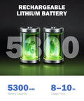 Rechargeable 5300mAh lithium battery for 8-10 hr use in Drain And Sewer Inspection Camera With 100 Ft Cable 4 Point 3 Inch LCD Display IP68 Waterproof