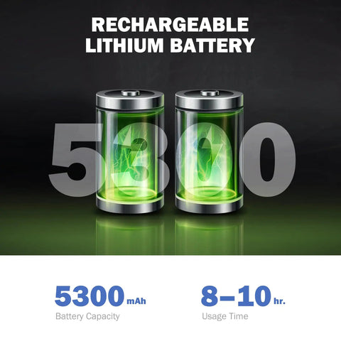 Rechargeable 5300mAh lithium battery for 8-10 hr use in Drain And Sewer Inspection Camera With 100 Ft Cable 4 Point 3 Inch LCD Display IP68 Waterproof