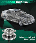 Rear Wheel Bearing Hub Assembly 512555 For Chrysler 300 2015 2021 Dodge Challenger 2015 2021 And Dodge Charger 2015 2021 Non ABS 5 Lug Replacement OE Quality Built To Last And Keep Your Ride Smooth shown with car schematic