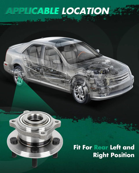 Rear Wheel Bearing Hub Assembly 512555 For Chrysler 300 2015 2021 Dodge Challenger 2015 2021 And Dodge Charger 2015 2021 Non ABS 5 Lug Replacement OE Quality Built To Last And Keep Your Ride Smooth shown with car schematic