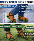 Epoxy Shoes With 9 Inch Spiked Roller For Smooth Garage Floors, Floor Spiked Tools With Three Quarter Inch Short Gunite Spikes