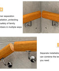 Solid Wood Handrail With Heavy Duty Stainless Steel Wall Mount Bracket, Built Like A Tank And Worry Free Climbing For Indoor Stairs Garage Bathroom Safety Assist 7 Foot Set corner installation detail