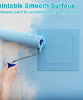 Five X Five Inch Self Adhesive Drywall Access Panel Smooth Peel And Stick Finish white hole cover being painted with roller.