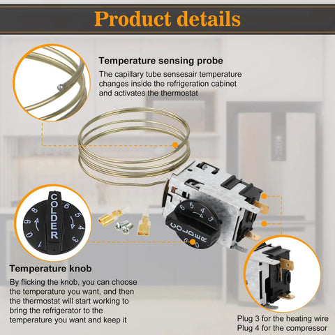 Diagram of Upgrade Temperature Control Kit 988284 800382 For Refrigerators 077B6856 Series components and instructions.