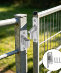 Heavy Duty 2 Pack Stainless Steel Butt Hinge Gate Hardware Set With Male And Female Hinges For Livestock And Farm Gates Detachable Design For Demanding Outdoor Environments Built To Last mounted on metal farm gate