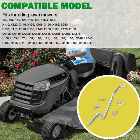 Front Draft Arm Kit And Deck Lift Linkage Kit For Riding Lawn Tractors Fits D100 Through D170 E100 Through E180 G110 L100 Through L118 And Classic 102 105 115 125 135 145 155C 190C easy install steel linkage with washers