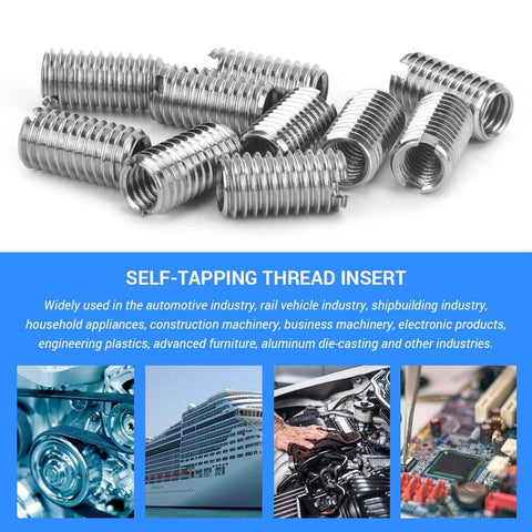 10 Pack Stainless Steel Thread Repair Inserts Set With M6 X 1 Female And M8 X 1.25 Male Threads, 15mm Length, Heavy Duty Sleeves