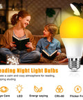 Amber A19 Light Bulbs 9W 60W Equivalent Soft Warm 1800K Dimmable Night Light Blue Light Blocking For Sleep Melatonin Support