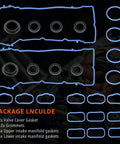 3.6L Valve Cover And Intake Manifold Gasket Set Replacement For 2011-2022 3.6L V6 Engines Includes Valve Cover Gaskets Spark Plug Seals And Intake Exhaust Seals For Wrangler Grand Cherokee Cherokee Challenger Charger Durango Journey ProMaster 1500 2500, blue rubber gaskets set