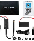 Mini Camera 1080P HD Portable With 7 Hours Battery Life, DIY Setup And Easy Use accessories and components displayed.