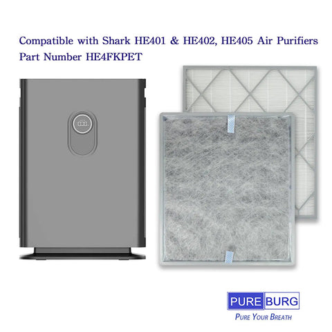 Replacement Filter for Shark HE401 HE402 HE405 Air Purifiers with Four Stage Filtration, H13 True HEPA and Activated Carbon front view