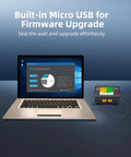 Laptop displaying firmware upgrade with Beast Dual Channel LiPo Battery Charger 650W connected via Micro USB