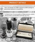 Premium Lmfqp Replacement Maintenance Filter Kit Oem 7295515 For Skid Steer And Track Loader Complete Oil Fuel Air Service Package 1000 Hour Upgrade with various filters and oil components.