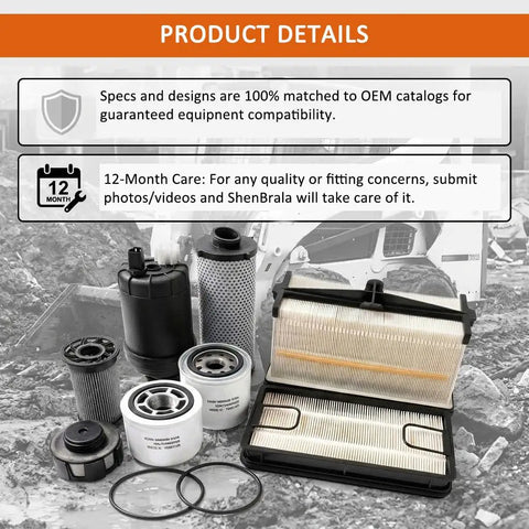 Premium Lmfqp Replacement Maintenance Filter Kit Oem 7295515 For Skid Steer And Track Loader Complete Oil Fuel Air Service Package 1000 Hour Upgrade with various filters and oil components.