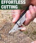 Person using scissors feature of EDC 12 In 1 Multitool for Outdoors and Adventure Built Tough for Everyday Carry Ready